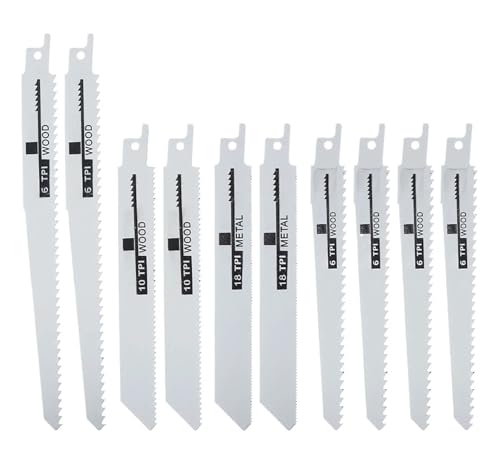 Jingyingtt 10 Stück Säbelsägeblätter Säbelsäge Handsäge Multi Sägeblatt for Schneiden von Holz, Metall, Kunststoffrohren, Elektrowerkzeug-Zubehör Jingyingtt 10 Stück Säbelsägeblätter Säbelsäge Handsäge Multi Sägeblatt for Schneiden von Holz, Metall, Kunststoffrohren, Elektrowerkzeug-Zubehör von Jingyingtt