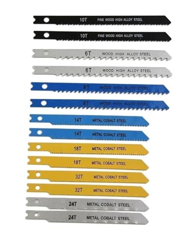 Jingyingtt 14-teiliges Stichsägeblatt-Set mit U-Schaft for Holz, Kunststoff und Metall. Stichsägeblätter mit U-Schaft, einschließlich 6T, 8T, 10T, 14T, 18T, 24T und 32T, kompatibel mit Stichsägen mit Jingyingtt 14-teiliges Stichsägeblatt-Set mit U-Schaft for Holz, Kunststoff und Metall. Stichsägeblätter mit U-Schaft, einschließlich 6T, 8T, 10T, 14T, 18T, 24T und 32T, kompatibel mit Stichsägen mit von Jingyingtt