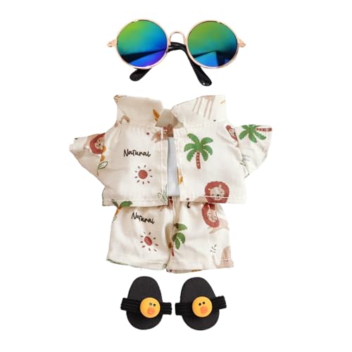 5-Teiliges Puppenkleidungs-Set für 17 cm Plüschfigur – mit Mantel, Weste, Hose, Schuhen & Brille – Modisches Outfit, Mädchen – Ohne Puppe 5-Teiliges Puppenkleidungs-Set für 17 cm Plüschfigur – mit Mantel, Weste, Hose, Schuhen & Brille – Modisches Outfit, Mädchen – Ohne Puppe von Jinkey