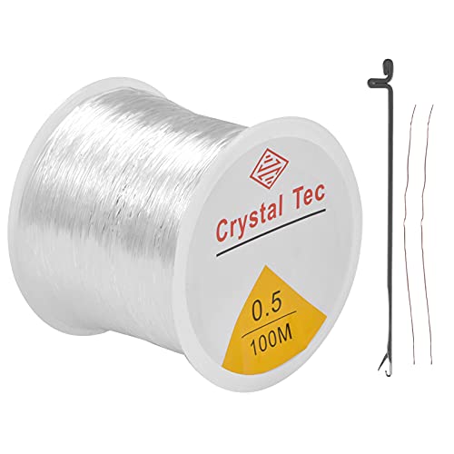 Jinlaili 0.5mm Klar Fäden für Armbänder, Elastisch Schmuckfaden, Gummifaden, Unsichtbares Faden, Elastische Nylonschnur, Kristall Bastelschnur für Armbänder Perlenschmuck Basteln,100m,mit Perlen Nadel Jinlaili 0.5mm Klar Fäden für Armbänder, Elastisch Schmuckfaden, Gummifaden, Unsichtbares Faden, Elastische Nylonschnur, Kristall Bastelschnur für Armbänder Perlenschmuck Basteln,100m,mit Perlen Nadel von Jinlaili