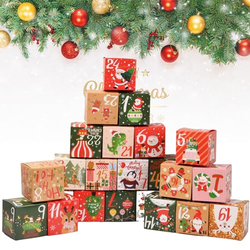 Jinlaili 24 Adventskalender Boxen zum Befüllen, Adventskalender Kisten, Adventskalender Geschenkbox, Weihnachtskalender Boxen, Adventskalender Selber Basteln für Kinder, Weihnachtskalender Bastelset Jinlaili 24 Adventskalender Boxen zum Befüllen, Adventskalender Kisten, Adventskalender Geschenkbox, Weihnachtskalender Boxen, Adventskalender Selber Basteln für Kinder, Weihnachtskalender Bastelset von Jinlaili