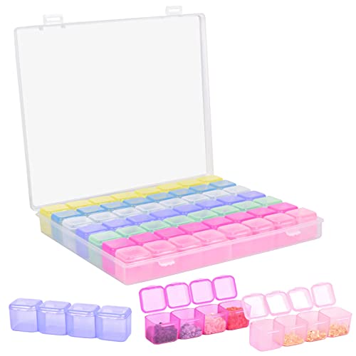 Jinlaili Fächer Kunststoff Dosen, 56 Slots Nailart Schmuck Organizer, Diamond Stickerei Box, Kleinteile Aufbewahrungbox, Werkzeugbox, Sortierbox für Perlen, Strass, Nägel, DIY Handwerk, 7 Farben Jinlaili Fächer Kunststoff Dosen, 56 Slots Nailart Schmuck Organizer, Diamond Stickerei Box, Kleinteile Aufbewahrungbox, Werkzeugbox, Sortierbox für Perlen, Strass, Nägel, DIY Handwerk, 7 Farben von Jinlaili