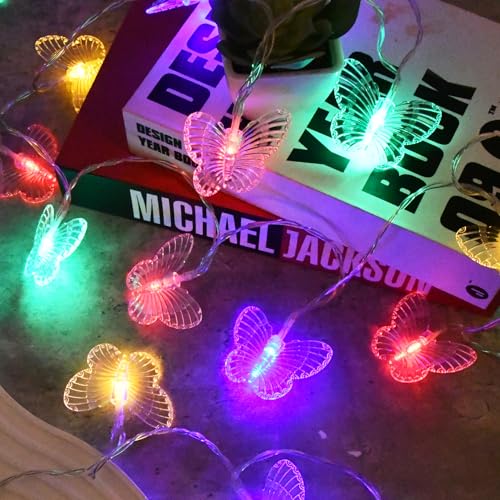 Jinlaili Schmetterling Lichterkette 3 Meter 20 LED, Batteriebetrieben, Schmetterlingen Bunt Lichterkette, Wasserdichte Außen Bunt, für Sommer Garten Hochzeit Party Weihnachten Dekor Jinlaili Schmetterling Lichterkette 3 Meter 20 LED, Batteriebetrieben, Schmetterlingen Bunt Lichterkette, Wasserdichte Außen Bunt, für Sommer Garten Hochzeit Party Weihnachten Dekor von Jinlaili