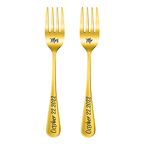 Benutzerdefinierte Hochzeitsgabeln, gravierte Gabeln von Mrs&Mr, gravierter personalisierter Name und Datum, Edelstahl-Tischgabeln, Abendessengabeln, Hochzeitsgeschenk für Paare, Braut, Bräutigam Benutzerdefinierte Hochzeitsgabeln, gravierte Gabeln von Mrs&Mr, gravierter personalisierter Name und Datum, Edelstahl-Tischgabeln, Abendessengabeln, Hochzeitsgeschenk für Paare, Braut, Bräutigam von Jinlinjew
