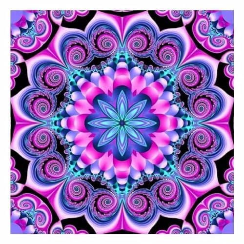 5D Diamond Painting Lila Mandala,Diamant Painting Bilder Abstrakte Blume Diamond Art Erwachsene Full DIY Strass Stickerei Kreuzstich Diamant Malerei Set für Home Wand Dekor Vierkantbohrer,40x40cm von Jinmer