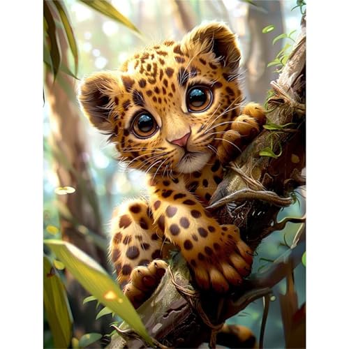 5D Süßer kleiner Leopard Diamond Painting Kit,Diamant Painting Bilder für Erwachsene Kinder DIY Full Runder Diamond Art Kristall Strass Kreuzstich Stickerei Malen Geschenke Wand Dekor 60x80cm 5D Süßer kleiner Leopard Diamond Painting Kit,Diamant Painting Bilder für Erwachsene Kinder DIY Full Runder Diamond Art Kristall Strass Kreuzstich Stickerei Malen Geschenke Wand Dekor 60x80cm von Jinmer
