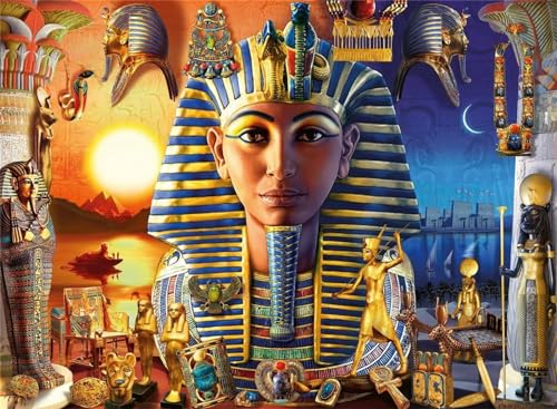 Altes Ägypten Diamond Painting Set,5D DIY Diamant Painting Bilder Voller Vierkant-Bohrer Kristall Stickerei Kreuzstich Kunsthandwerk Home Schlafzimmer Büro Wand Dekoration,50x70cm von Jinmer