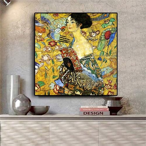 Diamond Painting Signora DIY 5D Diamond Painting Kits für Erwachsene,Vierkant Diamant Painting Bilder Gustav Klimt Erwachsene Kinder Voll Kreuzstich Stickerei Malerei Kunst Home Wand Décor 70x70cm von Jinmer
