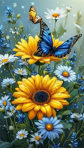 Flower Butterfly Diamond Art Kits,5D Diamond Painting Kits for Adults,DIY Full Square Drill diamond painting kits for Beginners Rhinestone Embroidery Picture Art For Home Decor 90x190 cm Flower Butterfly Diamond Art Kits,5D Diamond Painting Kits for Adults,DIY Full Square Drill diamond painting kits for Beginners Rhinestone Embroidery Picture Art For Home Decor 90x190 cm von Jinmer