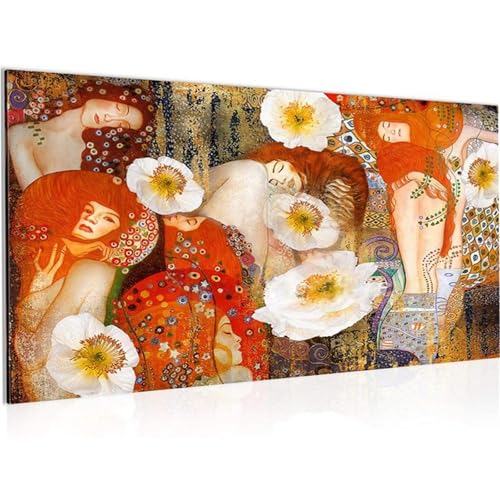 Klimt Frauen Blumen Diamond Painting Set,DIY 5D Groß Diamant Painting Bilder Set,Full Square Diamond Art Erwachsene Kristall Stickerei Kreuzstich Kunst Malerei Wand Dekor 30x70cm von Jinmer