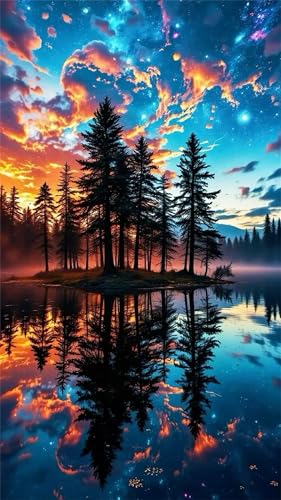 Lake Grove Reflections Diamond Art Kits,5D Diamond Painting Kits for Adults,DIY Full Square Drill diamond painting kits for Beginners Rhinestone Embroidery Picture Art For Home Decor 30x70 cm Lake Grove Reflections Diamond Art Kits,5D Diamond Painting Kits for Adults,DIY Full Square Drill diamond painting kits for Beginners Rhinestone Embroidery Picture Art For Home Decor 30x70 cm von Jinmer