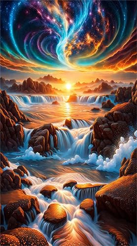 Starry River Landscape Diamond Art Kits,5D Diamond Painting Kits for Adults,DIY Full Round Drill diamond painting kits for Beginners Rhinestone Embroidery Picture Art For Home Decor 20x50 cm Starry River Landscape Diamond Art Kits,5D Diamond Painting Kits for Adults,DIY Full Round Drill diamond painting kits for Beginners Rhinestone Embroidery Picture Art For Home Decor 20x50 cm von Jinmer