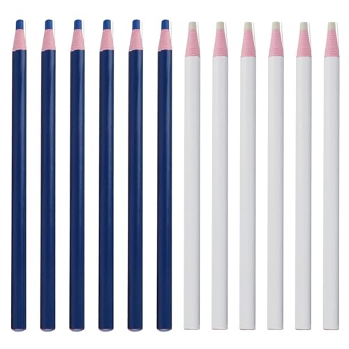 Jinpojun 12 Stück Schneiderkreide, 2 Farben Schneiderkreidestift, Nähkreide Stoffkreide, Stoff Marker Stift zum Markieren Von Diversen Stoffen, Ledern und Handwerk Jinpojun 12 Stück Schneiderkreide, 2 Farben Schneiderkreidestift, Nähkreide Stoffkreide, Stoff Marker Stift zum Markieren Von Diversen Stoffen, Ledern und Handwerk von Jinpojun