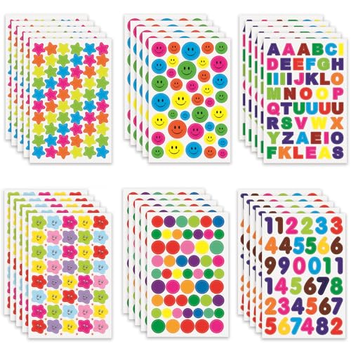 Jinpojun 1385 Stück Farbaufkleber Aufkleber für Kinder, Herzen Sticker, Smiley Sticker, Sternaufkleber, Runde Punktaufkleber für Schule, Hochzeit, Geschenke, DIY, Valentinstag Jinpojun 1385 Stück Farbaufkleber Aufkleber für Kinder, Herzen Sticker, Smiley Sticker, Sternaufkleber, Runde Punktaufkleber für Schule, Hochzeit, Geschenke, DIY, Valentinstag von Jinpojun