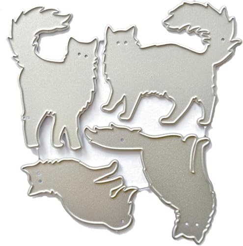 Silberfarbene Katzen Stanzschablonen für Kartenherstellung, Tier-Metall-Stanzformen, Glückwünsche, Happy Birthday, Prägeschablonen für DIY, Scrapbooking, Dekoration, Hochzeit, Geburtstag, Segenskarte Silberfarbene Katzen Stanzschablonen für Kartenherstellung, Tier-Metall-Stanzformen, Glückwünsche, Happy Birthday, Prägeschablonen für DIY, Scrapbooking, Dekoration, Hochzeit, Geburtstag, Segenskarte von Jinshining
