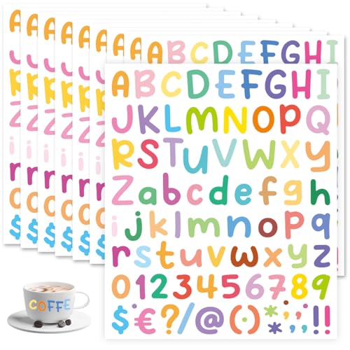 10 Blätter Bunte Buchstaben Sticker, Selbstklebende Zahlen Aufkleber, Vinyl Klebebuchstaben Wetterfest, Alphabet Aufkleber, Nummern Sticker für DIY Scrapbooking, Briefkästen, Tassen 10 Blätter Bunte Buchstaben Sticker, Selbstklebende Zahlen Aufkleber, Vinyl Klebebuchstaben Wetterfest, Alphabet Aufkleber, Nummern Sticker für DIY Scrapbooking, Briefkästen, Tassen von Jinsion