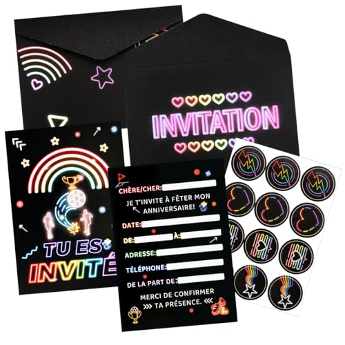 12 Stück Einladung Kindergeburtstag Neon Regenbogen, A6 Einladungskarten Kindergeburtstag Jungen, Geburtstagseinladungen Kinder Fußball, Party Einladung, Einladung Geburtstag für Mädchen und Jungen 12 Stück Einladung Kindergeburtstag Neon Regenbogen, A6 Einladungskarten Kindergeburtstag Jungen, Geburtstagseinladungen Kinder Fußball, Party Einladung, Einladung Geburtstag für Mädchen und Jungen von Jinsion