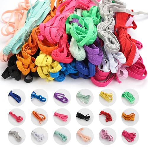 18 Farben Gummiband Nähen Bunte Flache Gummibänder Gummiband Breit Zum Nähen Gummilitze Elastisches Einfassband Elastic Band für DIY Handwerk Kleidung Nähzubehör Kleiderrock Taillenband (6 mm x 3 m) 18 Farben Gummiband Nähen Bunte Flache Gummibänder Gummiband Breit Zum Nähen Gummilitze Elastisches Einfassband Elastic Band für DIY Handwerk Kleidung Nähzubehör Kleiderrock Taillenband (6 mm x 3 m) von Jinsion