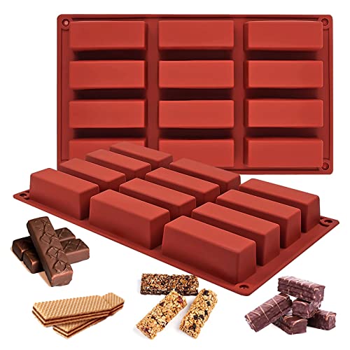 2 Stück Silikonform Riegel, 12 Löcher Müsliriegel Form, Hochwertiges Silikonmaterial, Müsliriegel Backform, Geeignet für Müsliriegel, Schokolade, Brot, Pudding, Brownie, Käsekuchen und Seife (Braun) 2 Stück Silikonform Riegel, 12 Löcher Müsliriegel Form, Hochwertiges Silikonmaterial, Müsliriegel Backform, Geeignet für Müsliriegel, Schokolade, Brot, Pudding, Brownie, Käsekuchen und Seife (Braun) von Jinsion