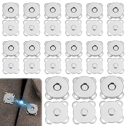 Jinsion Magnetischer Taschenverschluss, 20mm Silber Magnetknöpfe, Nähen Magnetische Knöpfe, 300 Count, Catalpa-Legierung, Knopf, Ideal für Stricktaschen & mehr von Jinsion