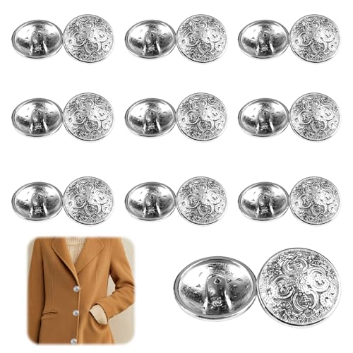 20 Stück Vintage Metall Blazer Knöpfe, 20mm Vintage Metallknöpfe, Silberne Knöpfe für Blazer, Trachtenknöpfe, Runde Knöpfe für Blazer, Blazer Knöpfe für Blazer, Jacke, Anzüge, Mantel, Uniform 20 Stück Vintage Metall Blazer Knöpfe, 20mm Vintage Metallknöpfe, Silberne Knöpfe für Blazer, Trachtenknöpfe, Runde Knöpfe für Blazer, Blazer Knöpfe für Blazer, Jacke, Anzüge, Mantel, Uniform von Jinsion