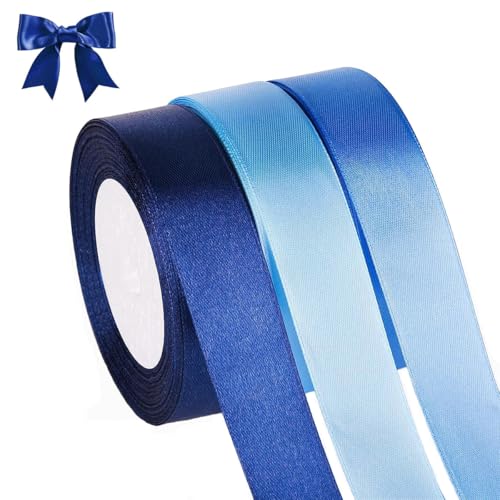 3 Rollen Geschenkband Blau,22m x 25mm Schleifenband Blau Breit,Geschenkband Stoff Dekoband Satinband,Blauenes Geschenk Band,Bänder zum Basteln für Hochzeit Geburtstag Dekoration Geschenkverpackung 3 Rollen Geschenkband Blau,22m x 25mm Schleifenband Blau Breit,Geschenkband Stoff Dekoband Satinband,Blauenes Geschenk Band,Bänder zum Basteln für Hochzeit Geburtstag Dekoration Geschenkverpackung von Jinsion