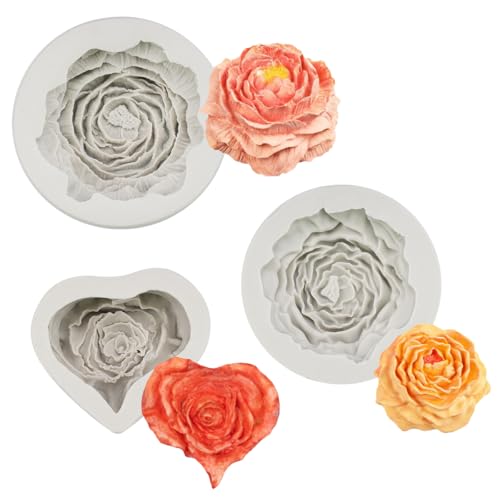 3 Stück Silikonform Blumen, Kerzen Formen Silikon Rosen Nelke Pfingstros, Silikon Formen zum Gießen Blumen, Kerzenform Blume Kerzengießformen, Silikonform Kerzen für Seife Backen Handgemachte 3 Stück Silikonform Blumen, Kerzen Formen Silikon Rosen Nelke Pfingstros, Silikon Formen zum Gießen Blumen, Kerzenform Blume Kerzengießformen, Silikonform Kerzen für Seife Backen Handgemachte von Jinsion