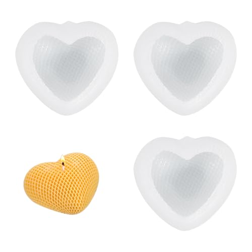 3 Stück Silikonform Herz, Kerzenform Herz Gießform, Silikonformen Herzen, Silikonform Herzen, Kerzenformen zum Gießen Silikon für Kerze Seifen Schokoladen Fondant Kuchen, DIY Duftkerze 3 Stück Silikonform Herz, Kerzenform Herz Gießform, Silikonformen Herzen, Silikonform Herzen, Kerzenformen zum Gießen Silikon für Kerze Seifen Schokoladen Fondant Kuchen, DIY Duftkerze von Jinsion
