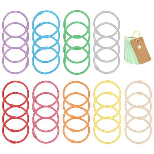 36 Stück Buchringe,30mm Buchbinderinge Metall Binder Ringe,Bunte Bücher Ringe,Ringbuch Ringe Heftringe,Karteikarten Ringe,Loseblatt Verbinder Ringe für Scrapbook,Fotoalben,Memos,Schlüsselanhänger 36 Stück Buchringe,30mm Buchbinderinge Metall Binder Ringe,Bunte Bücher Ringe,Ringbuch Ringe Heftringe,Karteikarten Ringe,Loseblatt Verbinder Ringe für Scrapbook,Fotoalben,Memos,Schlüsselanhänger von Jinsion