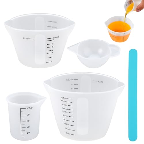 4 Stück Silikon Messbecher 10ml/100ml/250ml/500ml Silikonbecher,Epoxidharz Mischbecher mit Skala Clear,Silicone Measuring Cups,Messbecher Krüge Silikon,Mixbecher Silikon Becher für DIY Handmade,Küche 4 Stück Silikon Messbecher 10ml/100ml/250ml/500ml Silikonbecher,Epoxidharz Mischbecher mit Skala Clear,Silicone Measuring Cups,Messbecher Krüge Silikon,Mixbecher Silikon Becher für DIY Handmade,Küche von Jinsion
