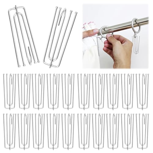 40 Stück Gardinenhaken Edelstahl Vorhänge Haken, 4 Zinken Gardinenhaken Metall Vorhang, Curtain Hooks Edelstahl Gardinen Haken, Vorhanghaken aus Edelstahl für Gardinen und Vorhangringe 40 Stück Gardinenhaken Edelstahl Vorhänge Haken, 4 Zinken Gardinenhaken Metall Vorhang, Curtain Hooks Edelstahl Gardinen Haken, Vorhanghaken aus Edelstahl für Gardinen und Vorhangringe von Jinsion