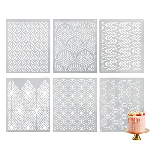 6 Stück Torten Schablonen 25x20.5 cm, Tortenschablone Buttercreme, Kuchen Muster Schablone, Kunststoff Cake Stencil, Schablone Spitze Fondant für Kuchendekoration, DIY Drucken, Geburtstag, Hochzeit 6 Stück Torten Schablonen 25x20.5 cm, Tortenschablone Buttercreme, Kuchen Muster Schablone, Kunststoff Cake Stencil, Schablone Spitze Fondant für Kuchendekoration, DIY Drucken, Geburtstag, Hochzeit von Jinsion