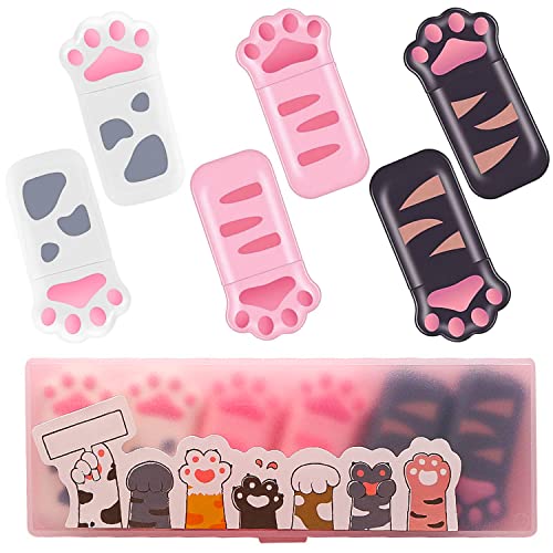 Korrekturroller Mini Cute Kawaii Set,Correction Tape Pen,Klaue korrekturband Katzenpfoten Korrekturmaus,Mini-korrekturband Ungiftiges Schule Liefert für Süße Mädchen Kinder,6 Stück (6x5mm) von Jinsion