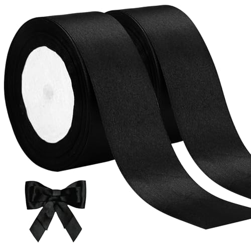 Achwarzes Geschenkband 40 MM,22m x 2 Rollen Schleifenband Schwarz,Schwarzes Band,Stoffband Schwarz,Geschenkband Breit Schwarz,Band Schwarz für Hochzeit Geburtstag Geschenkverpackung Weihnachtsband Achwarzes Geschenkband 40 MM,22m x 2 Rollen Schleifenband Schwarz,Schwarzes Band,Stoffband Schwarz,Geschenkband Breit Schwarz,Band Schwarz für Hochzeit Geburtstag Geschenkverpackung Weihnachtsband von Jinsion