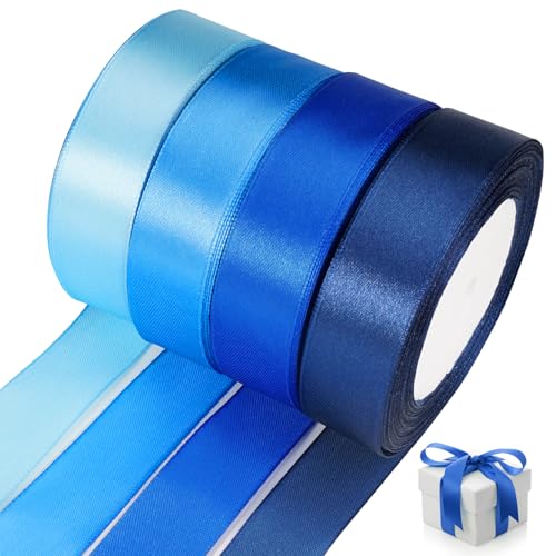 Geschenkband Blau,4 Rollen Satinband Blau 25 mm x 22 m,Schleifenband Blau,Satinbänder Hellblau,Himmelblau,Marineblau,Dunkelblau,Blaues Geschenkband für Geschenkverpackung,Kunsthandwerk,Blumenstrauß Geschenkband Blau,4 Rollen Satinband Blau 25 mm x 22 m,Schleifenband Blau,Satinbänder Hellblau,Himmelblau,Marineblau,Dunkelblau,Blaues Geschenkband für Geschenkverpackung,Kunsthandwerk,Blumenstrauß von Jinsion