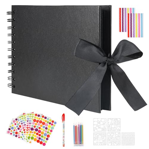 Jinsion 30 Blätter Personalisiertes Fotoalbum Schwarze Seiten, A5 Ringbuch Fotoalbum Zum Selbstgestalten, 150 X 215mm Leeres Buch Zum Selbstgestalten für Abschluss, Geburtstags und Hochzeitsgeschenke Jinsion 30 Blätter Personalisiertes Fotoalbum Schwarze Seiten, A5 Ringbuch Fotoalbum Zum Selbstgestalten, 150 X 215mm Leeres Buch Zum Selbstgestalten für Abschluss, Geburtstags und Hochzeitsgeschenke von Jinsion