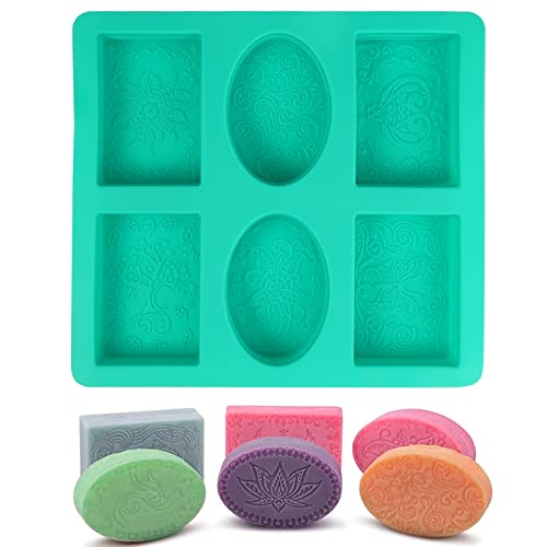 Silikonform Seife, Seifenformen 6-Cavity Seifen Formen Set Silikon, Wiederverwendbar Seife Selber Machen Formen, Silikonform Rechteckig für DIY Handarbeit Seifenherstellung Muffins Cupcakes Silikonform Seife, Seifenformen 6-Cavity Seifen Formen Set Silikon, Wiederverwendbar Seife Selber Machen Formen, Silikonform Rechteckig für DIY Handarbeit Seifenherstellung Muffins Cupcakes von Jinsion