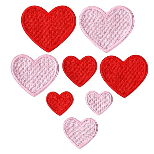 Aufnäher zum Aufbügeln für Kleidung und Rucksäcke, zweifarbig, 8 Stück, niedliche bestickte Applikationen für Mädchen, Bastelarbeiten, Jacken, Jeans, Scrapbooking und Dekoration von Jinsupin