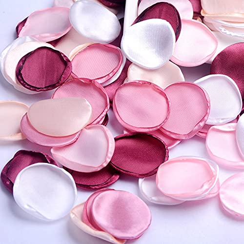 JinweiS Seidenrosenblätter, staubige Rosenblätter, Hochzeit, Blumen, Mädchen, Korb, Gang, Tischdekoration, Party-Konfetti, Brautparty, romantische Nachtdekoration, gemischte Farben, Set A, 400 Stück von JinweiS