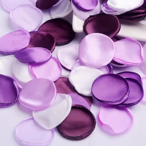 JinweiS Seidenrosenblätter, staubige Rosenblätter, Hochzeit, Blumen, Mädchen, Korb, Gang, Tischdekoration, Party-Konfetti, Brautparty, romantische Nachtdekoration, gemischte Farben, Set C, 400 Stück von JinweiS