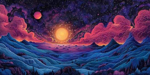 Diamond Painting Abstrakt Diamant Painting Bilder Erwachsene Berg Diamond Paintings Set, 5D Daiments Paintings Kinder, DIY Diamant Kunst Malerei Stickerei Basteln Mädchen, Zimmer Deko 50x100cm J2-695 von Jinycoon