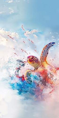 Diamond Painting Abstrakt Diamant Painting Bilder Erwachsene Meeresschildkröten Diamond Paintings Set,5D Daiments Paintings Kinder,DIY Diamant Malerei Stickerei Basteln,Zimmer Deko 60x120cm J2-13796 von Jinycoon