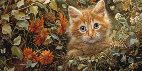 Diamond Painting Anlage Diamant Painting Bilder Erwachsene Katze Diamond Paintings Set, 5D Daiments Paintings Kinder, DIY Diamant Kunst Malerei Stickerei Basteln Mädchen, Zimmer Deko 50x100cm J2-3655 von Jinycoon