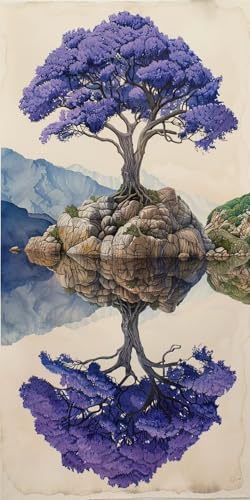 Diamond Painting Baum Diamant Painting Bilder Erwachsene Landschaft Diamond Paintings Set,5D Daiments Paintings Kinder,DIY Diamant Kunst Malerei Stickerei Basteln Mädchen,Zimmer Deko 30x60cm J2-13693 von Jinycoon