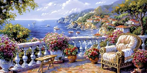 Diamond Painting Blume Diamant Painting Bilder Erwachsene Boot Diamond Paintings Set, 5D Daiments Paintings Kinder, DIY Diamant Kunst Malerei Stickerei Basteln Mädchen, Zimmer Deko 100x200cm J2-380 von Jinycoon