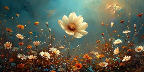 Diamond Painting Blume Diamant Painting Bilder Erwachsene Chrysantheme Diamond Paintings Set, 5D Daiments Paintings Kinder, DIY Diamant Malerei Stickerei Basteln Mädchen, Zimmer Deko 50x100cm J2-595 von Jinycoon
