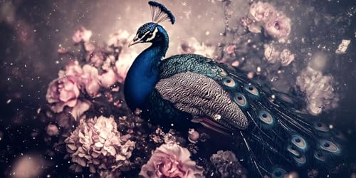 Diamond Painting Erwachsene Groß XXL 100x200cm, 5D Diamond Painting Pfau Diamant Paintings Bilder Chrysantheme Daiments Paintings Kinder, DIY Bastelset Erwachsene, Halloween Deko Wohnzimmer J2-10650 von Jinycoon