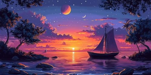 Diamond Painting Erwachsene Groß XXL 100x200cm, 5D Diamond Painting Sonnenuntergang Diamant Paintings Bilder Boot Daiments Paintings Kinder, DIY Mosaik Bastelset Erwachsene, Deko Wohnzimmer J2-8050 Diamond Painting Erwachsene Groß XXL 100x200cm, 5D Diamond Painting Sonnenuntergang Diamant Paintings Bilder Boot Daiments Paintings Kinder, DIY Mosaik Bastelset Erwachsene, Deko Wohnzimmer J2-8050 von Jinycoon