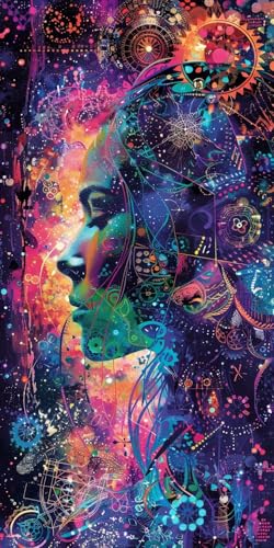 Diamond Painting Erwachsene Groß XXL 100x200cm,5D Diamond Painting Graffiti Diamant Paintings Bilder Frau Daiments Paintings Kinder,DIY Mosaik Bastelset Erwachsene,Halloween Deko Wohnzimmer J2-14090 von Jinycoon