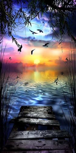 Diamond Painting Erwachsene Groß XXL 100x200cm,5D Diamond Painting Pier Diamant Paintings Bilder Wildgänse Daiments Paintings Kinder,DIY Mosaik Bastelset Erwachsene,Halloween Deko Wohnzimmer J2-13550 von Jinycoon
